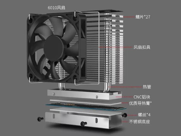国产厂商推出M.2塔式散热器：SSD温度骤降52℃_0