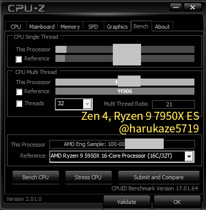 AMD锐龙7950X/7700X跑分曝光：多核提升可达40%_2