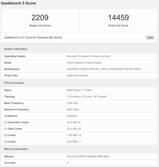 AMD锐龙7 7700X测试偷跑：多核性能超越i9 12900K_3