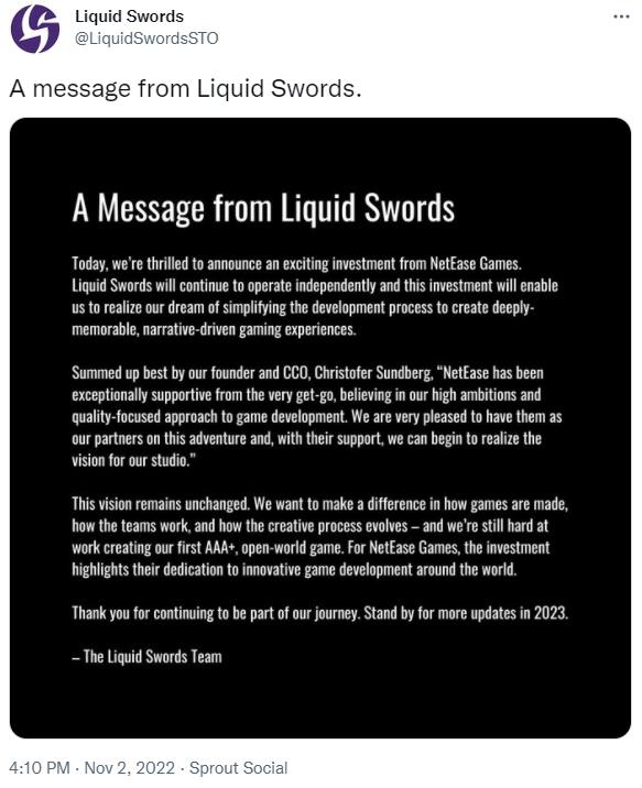 Liquid Swords工作室获网易投资 开发首款开放世界3A游戏_0