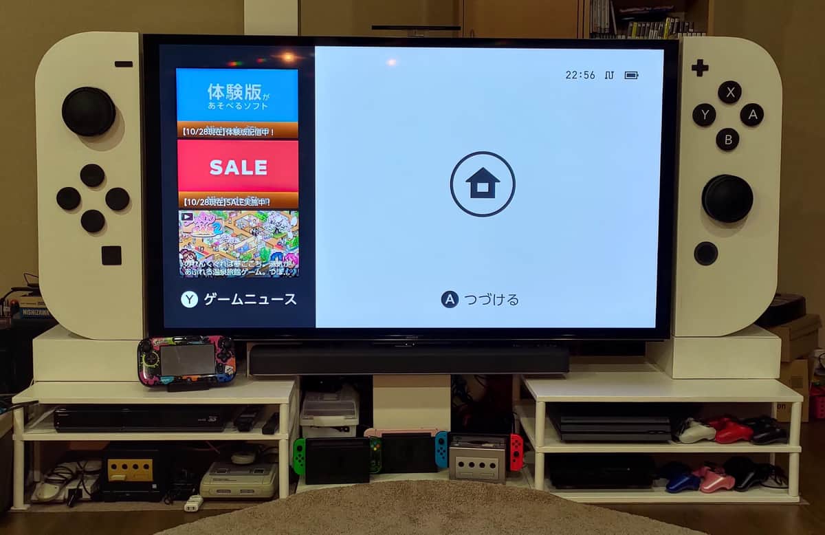 玩家打造Joy Con造型电视柜 配合大电视酷似Switch引赞_0