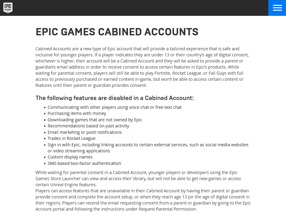 Epic游戏新增儿童账号 未经家长允许无法聊天_1