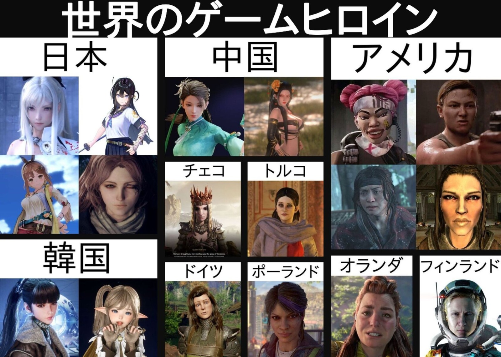 日本网友吐槽世界各国游戏女角形象：还是中日韩靠谱_0
