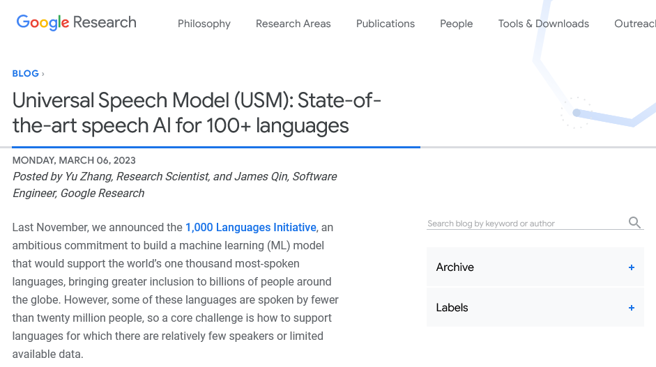 谷歌AI通用语言模型里程碑：目标千种语言现已过百_0