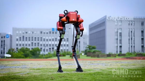 国内首款大尺寸仿鸵双足机器人“大圣”亮相 披红色战袍_2