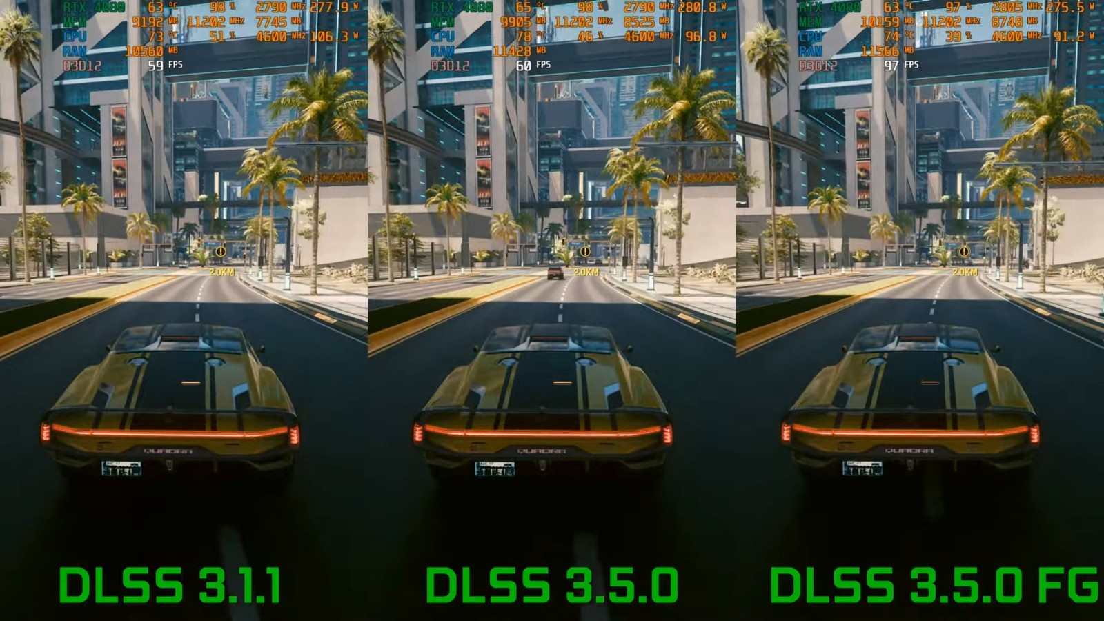 赛博朋克2077DLSS 3.5和DLSS 3.1.1对比 画面、性能提升_4