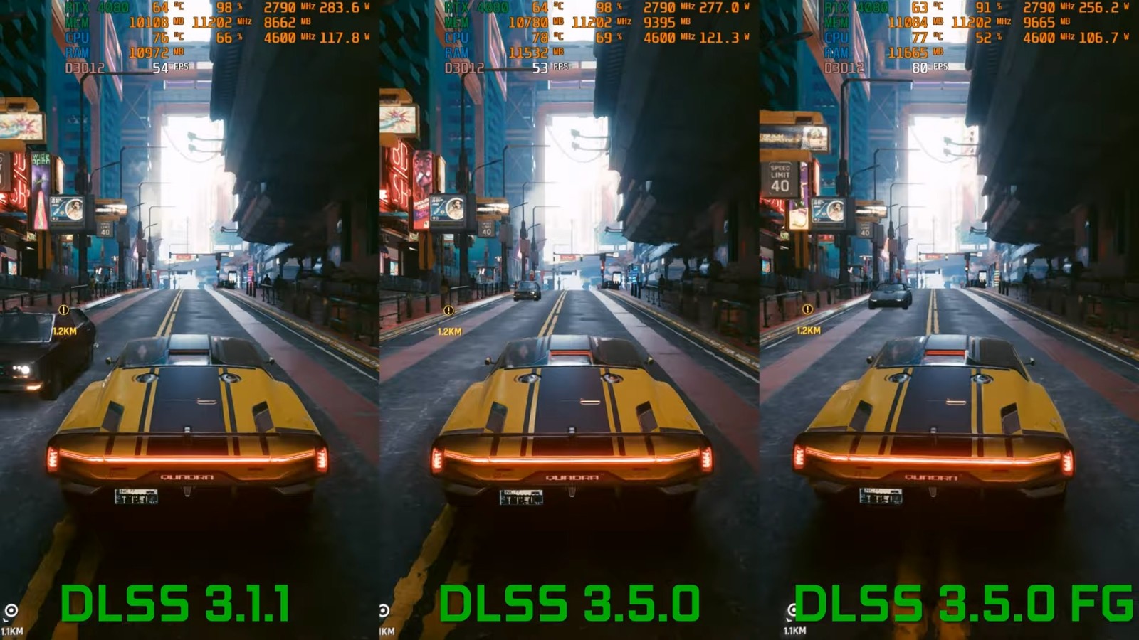 赛博朋克2077DLSS 3.5和DLSS 3.1.1对比 画面、性能提升_6