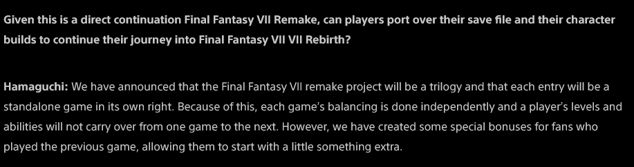 最终幻想7：重生将不支持使用重制版旧存档_1