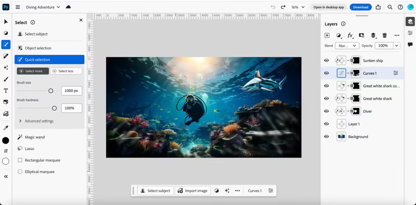 Adobe Photoshop网页版正式上线 支持多项AI功能_1